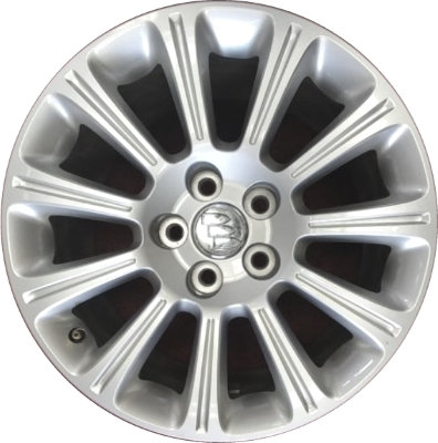 Buick LaCrosse 2013 powder coat silver 18x8 aluminum wheels or rims. Hollander part number ALY4133, OEM part number 9598737.
