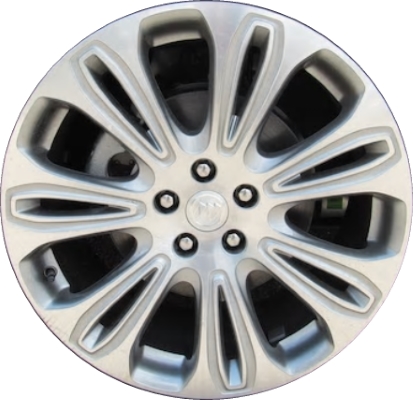Buick LaCrosse 2018-2019 silver machined 20x8.5 aluminum wheels or rims. Hollander part number ALY4122, OEM part number 22976147.
