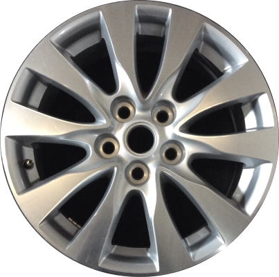 Buick LaCrosse 2014-2016 silver machined 17x7 aluminum wheels or rims. Hollander part number ALY4113U10, OEM part number 9011319.