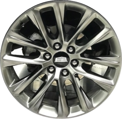 Cadillac Escalade 2019-2020 powder coat hyper grey 22x9 aluminum wheels or rims. Hollander part number ALY4804A79, OEM part number 84497730.
