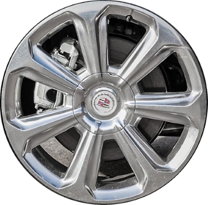 Cadillac SRX 2013-2016 polished 20x8 aluminum wheels or rims. Hollander part number ALY4708, OEM part number 9599015.