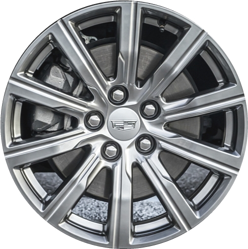 Cadillac XT4 2019-2023 powder coat hyper silver 18x8 aluminum wheels or rims. Hollander part number ALY4820U77/4821, OEM part number 84178947.