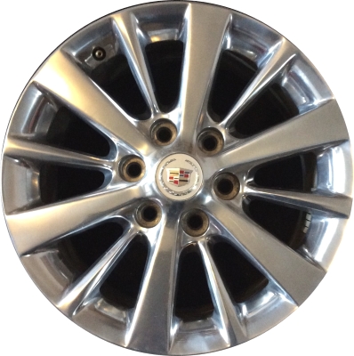 Cadillac XTS 2013-2019 polished 18x8 aluminum wheels or rims. Hollander part number ALY4695, OEM part number 20989562.