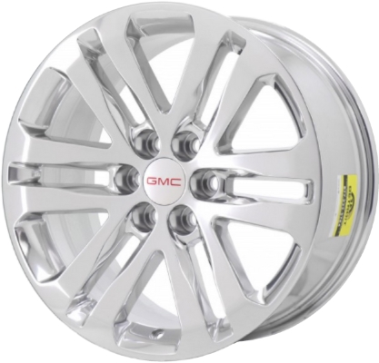 GMC Canyon 2015-2020 polished 18x8.5 aluminum wheels or rims. Hollander part number ALY5694U80, OEM part number 94775681, 23243988.