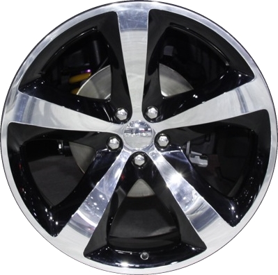 Dodge Challenger 2013-2014 black polished 20x8 aluminum wheels or rims. Hollander part number ALY2461U90.LB01, OEM part number Not Yet Known.