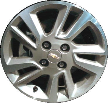 Chevrolet Spark 2013-2016 grey machined 15x6 aluminum wheels or rims. Hollander part number ALY5605HH, OEM part number 95024486.