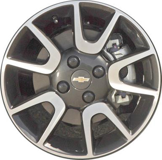 Chevrolet Spark 2013-2015 charcoal machined 15x6 aluminum wheels or rims. Hollander part number ALY5557, OEM part number 95137597.