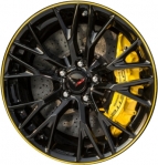 ALY5740U60/5743 Chevrolet Corvette Z06 Wheel/Rim Black/Yellow Stripe #23347216