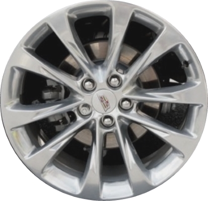 Cadillac CT6 2017-2020 polished 20x8.5 aluminum wheels or rims. Hollander part number ALY4866/96333, OEM part number 84506956.