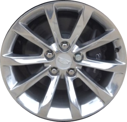 Cadillac CTS 2016-2019 polished 18x8.5 aluminum wheels or rims. Hollander part number ALY4749, OEM part number 22979577.