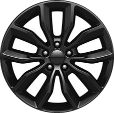 Dodge Dart 2016 powder coat black 18x7.5 aluminum wheels or rims. Hollander part number ALY2564, 5XW01DX8AA