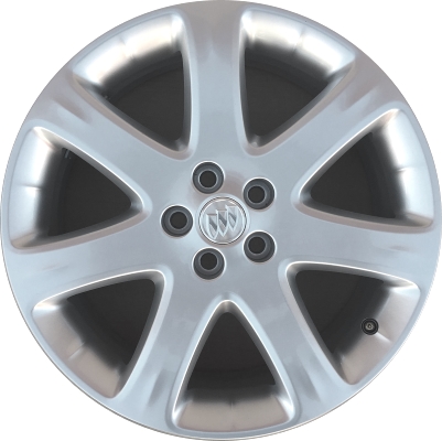 Buick Encore 2015-2019 powder coat hyper silver 18x7 aluminum wheels or rims. Hollander part number ALY4130U78, OEM part number 94524752, 42403094, 42563865.