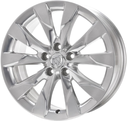Buick Envision 2017-2018 polished 18x7.5 aluminum wheels or rims. Hollander part number ALY4778, OEM part number 22875502.