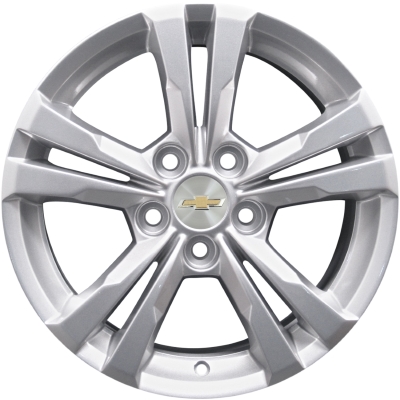 Chevrolet Equinox 2010-2017 powder coat silver 17x7 aluminum wheels or rims. Hollander part number ALY5433, OEM part number 9597708.