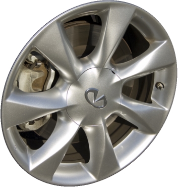 Infiniti EX35 2008-2010 powder coat grey 17x7.5 aluminum wheels or rims. Hollander part number ALY73699.LS06, OEM part number D03001BA2A, D03001BA8A.