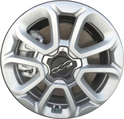 FIAT 500X 2017-2018 powder coat silver 16x6.5 aluminum wheels or rims. Hollander part number ALY96663, OEM part number Not Yet Known.
