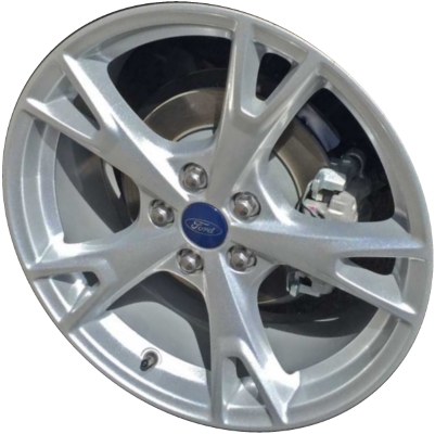 Ford Focus 2015-2017 powder coat silver 18x8 aluminum wheels or rims. Hollander part number ALY10014, OEM part number F1EZ1007B.