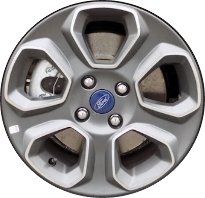 Ford EcoSport 2018-2022 dark grey machined 16x6.5 aluminum wheels or rims. Hollander part number ALY10148U31, OEM part number GN1Z1007E, GN1Z1007AC.