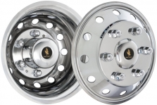 JDSFT1606 Ford Transit 350HD DRW Pound On Stainless Steel 16 Inch Hubcaps/Simulators Set