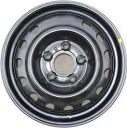 KIA Forte 2010-2013 powder coat black 15x5.5 steel wheels or rims. Hollander part number STL74623, OEM part number 529101M060.
