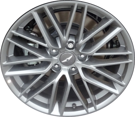 Genesis G70 2019-2021 powder coat dark grey 18x8 aluminum wheels or rims. Hollander part number ALY70958, OEM part number 52910G9100, 52910G9110, 52910G9120, 52910G9130.