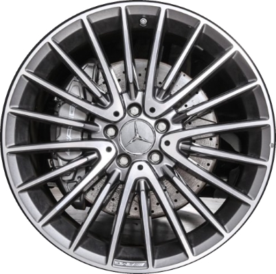 Mercedes-Benz GLA45 2018-2019 grey machined or powder coat black 20x8 aluminum wheels or rims. Hollander part number ALY85581U, OEM part number 15640129007X71, 15640129007X21.