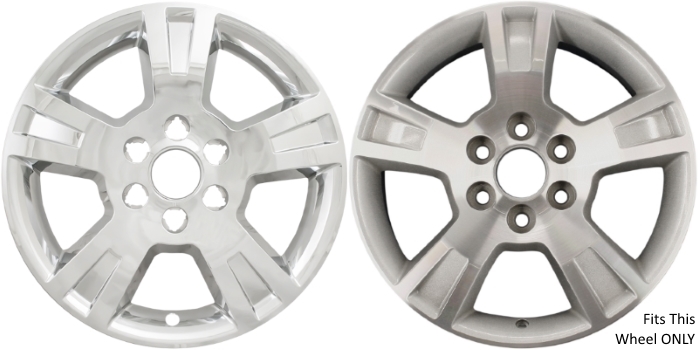 GMC Acadia 2007-2012 Chrome, 5 Spoke, Plastic Hubcaps, Wheel Covers, Wheel Skins, Imposters. ONLY Fits 18 Inch Alloy Wheel Pictured. Part Number IMP-389X.