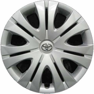 Toyota Corolla 2009-2010, Plastic 7 Double Spoke, Single Hubcap or Wheel Cover For 16 Inch Steel Wheels. Hollander Part Number H61148.