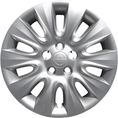 Chrysler 200 2011-2014, Plastic 10 Spoke, Single Hubcap or Wheel Cover For 17 Inch Steel Wheels. Hollander Part Number H8039.