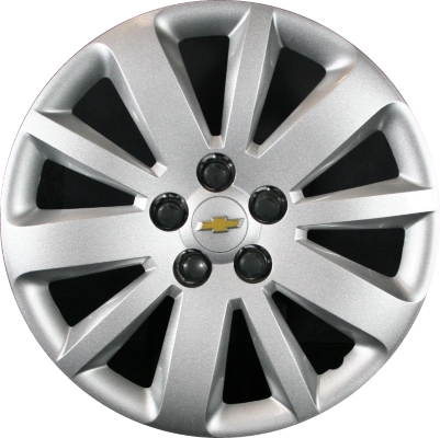 Chevrolet Cruze 2011-2013, Plastic 10 Spoke, Single Hubcap or Wheel Cover For 16 Inch Steel Wheels. Hollander Part Number H3997.