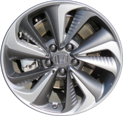 Honda Clarity 2018-2021 powder coat silver 18x8 aluminum wheels or rims. Hollander part number ALY63142, OEM part number 42800TRTN90.