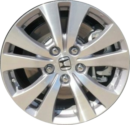 Honda Odyssey 2014-2017 silver machined 17x7 aluminum wheels or rims. Hollander part number ALY64057U15.LS22, OEM part number 42700-TK8-A41.