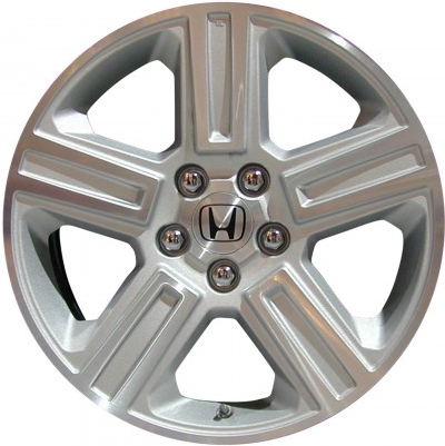Honda Ridgeline 2009-2014 silver machined 18x7.5 aluminum wheels or rims. Hollander part number ALY63994U10, OEM part number 42700SJCA91.
