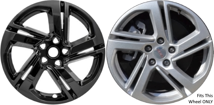 GMC Terrain 2018-2020 Black, 5 Double Spoke, Plastic Hubcaps, Wheel Covers, Wheel Skins, Imposters. ONLY Fits 18 Inch Alloy Wheel Pictured. Part Number IMP-418BLK.