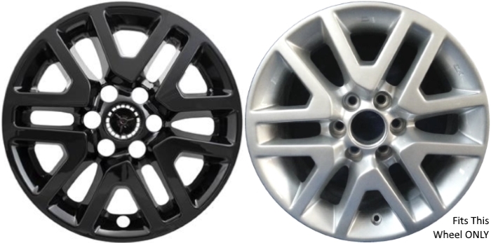 Nissan Frontier 2014-2021, Nissan Xterra 2014-2015 Black, 12 Spoke, Plastic Hubcaps, Wheel Covers, Wheel Skins, Imposters. ONLY Fits 16 Inch Alloy Wheel Pictured. Part Number IMP-427BLK/6261GB.