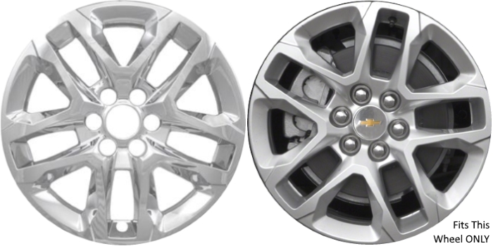 Chevrolet Traverse 2018-2023 Chrome, 10 Spoke, Plastic Hubcaps, Wheel Covers, Wheel Skins, Imposters. ONLY Fits 18 Inch Alloy Wheel Pictured. Part Number IMP-416XN/8018PC.