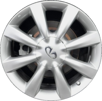 Infiniti EX35 2008-2010 powder coat grey 18x8 aluminum wheels or rims. Hollander part number ALY73700.LC34, OEM part number D03001BB2A.
