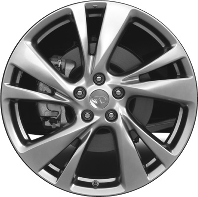 Infiniti JX35 2013, QX60 2014-2015 powder coat hyper silver 20x7.5 aluminum wheels or rims. Hollander part number 73761/71565, OEM part number 403003JA4A, 403003JA4B.