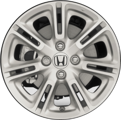 Honda Insight 2010-2011 silver machined 15x5.5 aluminum wheels or rims. Hollander part number ALY64004/64009, OEM part number 42700TM8A81.