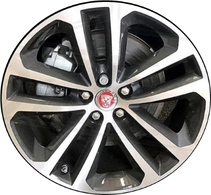 Jaguar F-Pace 2017-2021 charcoal machined 19x8.5 aluminum wheels or rims. Hollander part number ALY59970, OEM part number T4A3800.