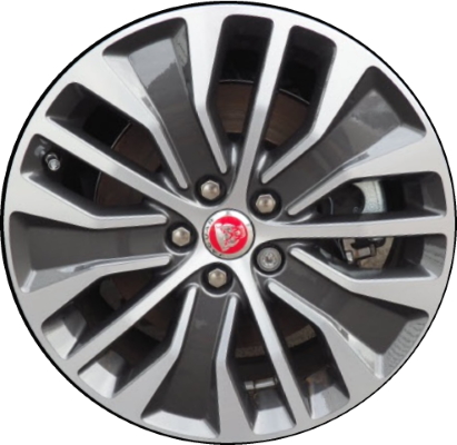 Jaguar I-Pace 2019-2021 charcoal machined 18x7.5 aluminum wheels or rims. Hollander part number ALY59998, OEM part number T4K4006.