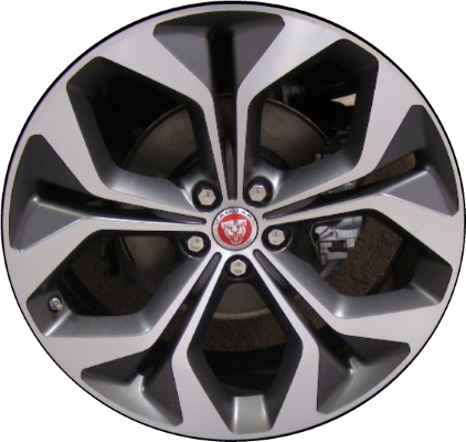 Jaguar E-PACE 2018-2021 charcoal machined 21x8 aluminum wheels or rims. Hollander part number ALY59996, OEM part number J9C2788.