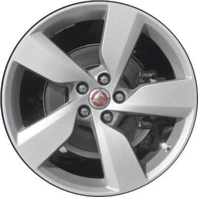 Jaguar E-PACE 2018-2023 powder coat silver 19x8 aluminum wheels or rims. Hollander part number ALY59991U20, OEM part number J9C2894.