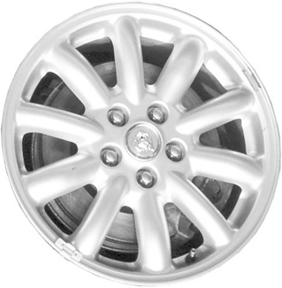 Jaguar S Type 2000-2005 powder coat silver 16x7.5 aluminum wheels or rims. Hollander part number ALY59772/59702, OEM part number XR822976.