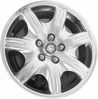 Jaguar S Type 2000-2003 powder coat silver 16x7 aluminum wheels or rims. Hollander part number ALY59704/59697, OEM part number XR82015, XR830249.