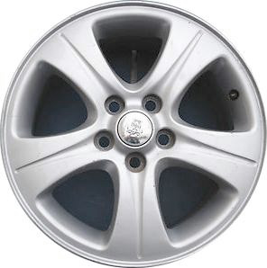 Jaguar X Type 2002-2003 powder coat silver 16x6.5 aluminum wheels or rims. Hollander part number ALY59706U16, OEM part number C2S2371.