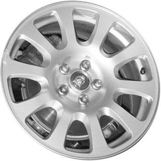 Jaguar S Type 2003-2005 powder coat silver 16x6.5 aluminum wheels or rims. Hollander part number ALY59771, OEM part number XR817325.