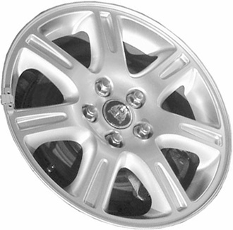 Jaguar S Type 2003-2005 powder coat silver 16x7.5 aluminum wheels or rims. Hollander part number ALY59776, OEM part number XR817326, XR843322.