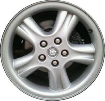 Jaguar XJ8 1998-2003 powder coat silver 18x8 aluminum wheels or rims. Hollander part number ALY59695, OEM part number JLM12160.