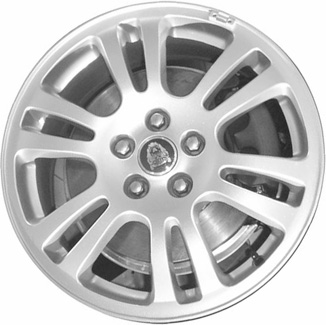 Jaguar S Type 2003-2008 powder coat silver 17x7.5 aluminum wheels or rims. Hollander part number ALY59777, OEM part number XR817328.